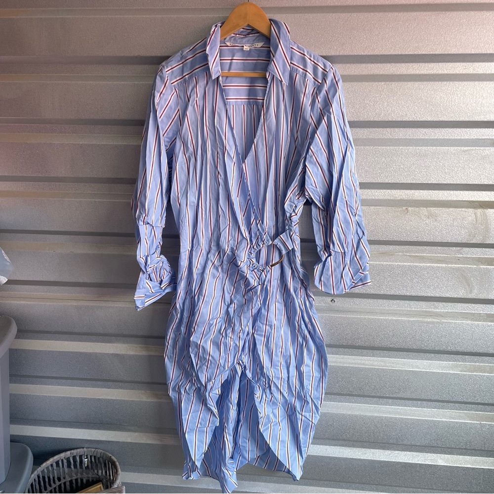 Veronica Beard afton striped wrap dress - Picture 2 of 7